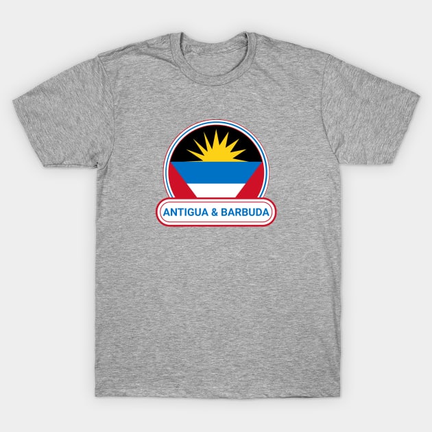 Antigua and Barbuda Country Badge - Antigua and Barbuda Flag T-Shirt by Yesteeyear